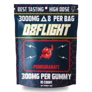 High Dose 3000mg D8 Gummies – Pomegranate