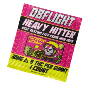 D8Flight Heavy Hitter – D9 30mg Gummy – 1ct Bag – Electric Lemon