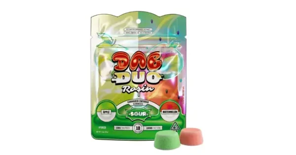 image (4) Sour Apple + Sour Watermelon Dab Duos Rosin Gummies