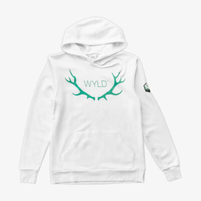 WHITE HIKER PATCH HOODED SWEATSHIRT