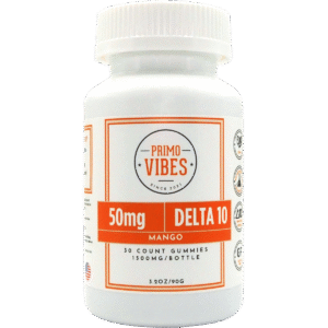 Primo-Vibes-50mg-Delta-10-Gummies Delta 10 Gummies: Premium Hemp-Derived Delta 10 THC Delights