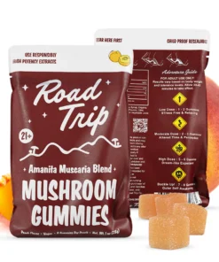 road trip gummies amanita muscaria peach